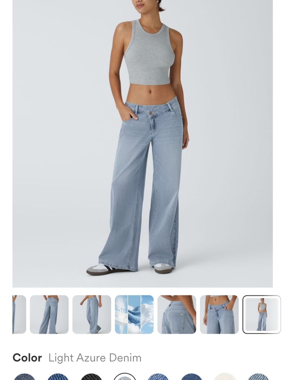 NWT HALARA Large Petite Asymmetrical Wide-Leg Jeans